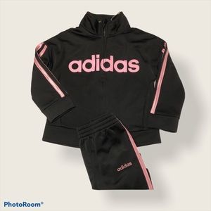 Adorable Adidas black and pink track suit size 2t